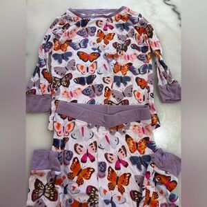Little Sleepies Purple and Orange Butterfly Kids Pajama Set